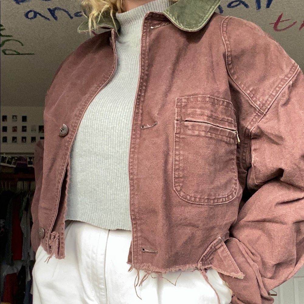 SOLD brown hand-cropped L.L. Bean jacket